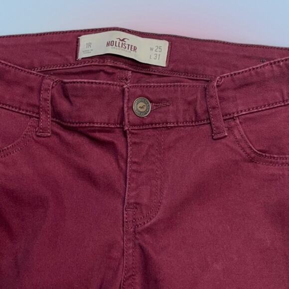 HOLLISTER Women’s 25 x 31 Burgundy Skinny Jeans - Picture 1 of 5